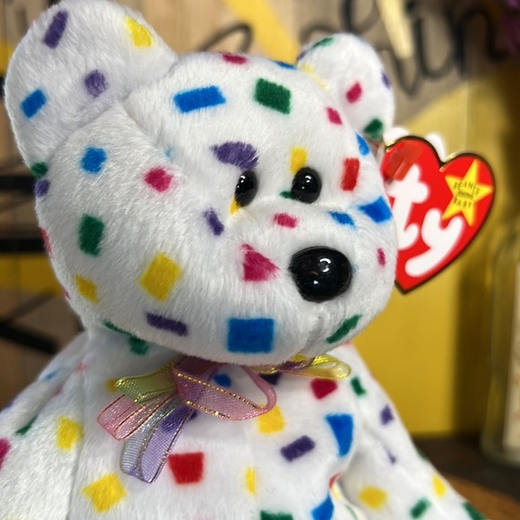 Ty K2 Beanie baby Celebration Confetti Themed Bear - Picture 7 of 9